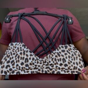 PINK Victoria's Secret Leopard Print Swim Top